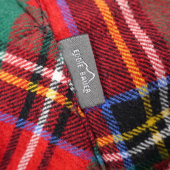 Eddie Bauer Shirt Mens M Red Plaid Flannel Button Up Long Sleeve Outdoor Hike - Picture 4 of 11